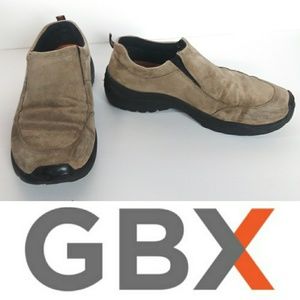 GBX Beige Leather 11M Work Slip-On Shoes